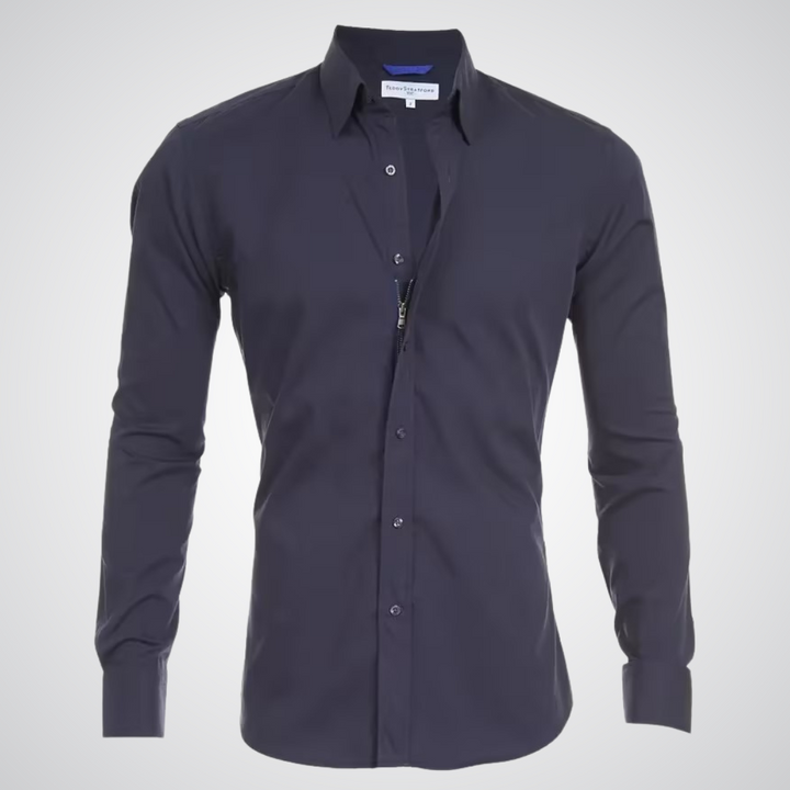 Camden Oxford Cotton Zip-Up Shirt