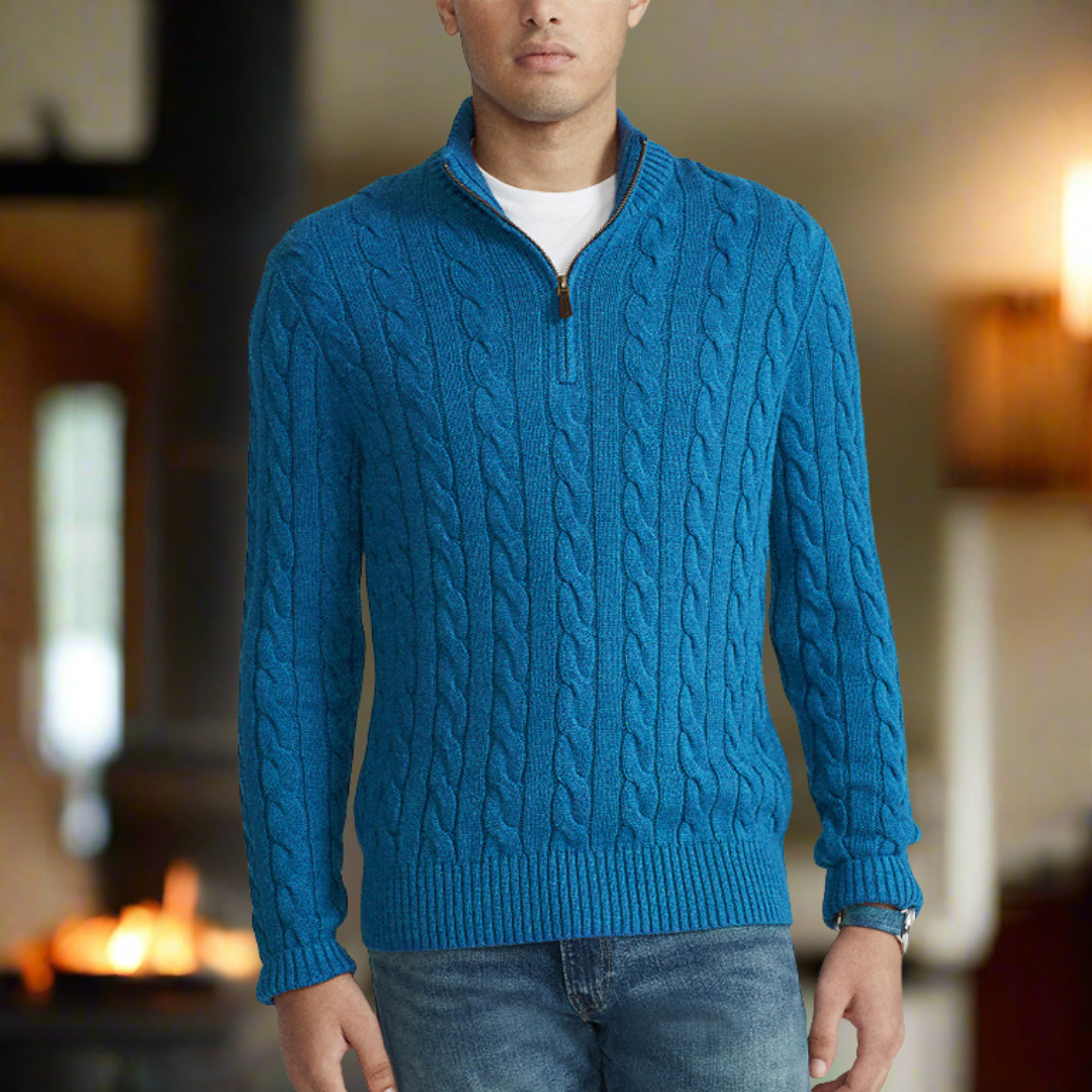 Richmond Cotton Half-Zip Jumper