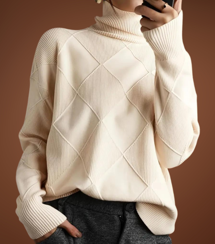 Hampton | Argyle Wool-Blend Turtleneck Jumper