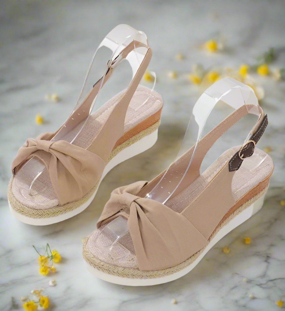 TIANA | ELEGANT BOWNOT LIGHTWEIGHT PLATFORM SANDALS