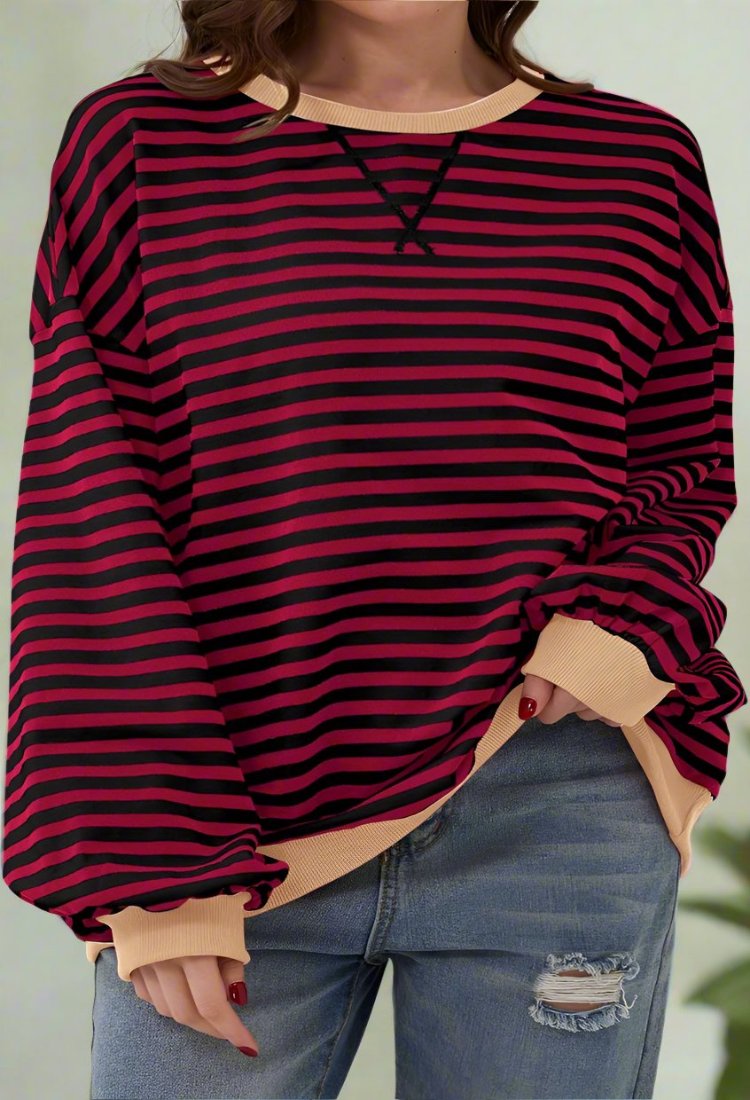 Luna Striped Oversized Jumper – Cotton Jersey