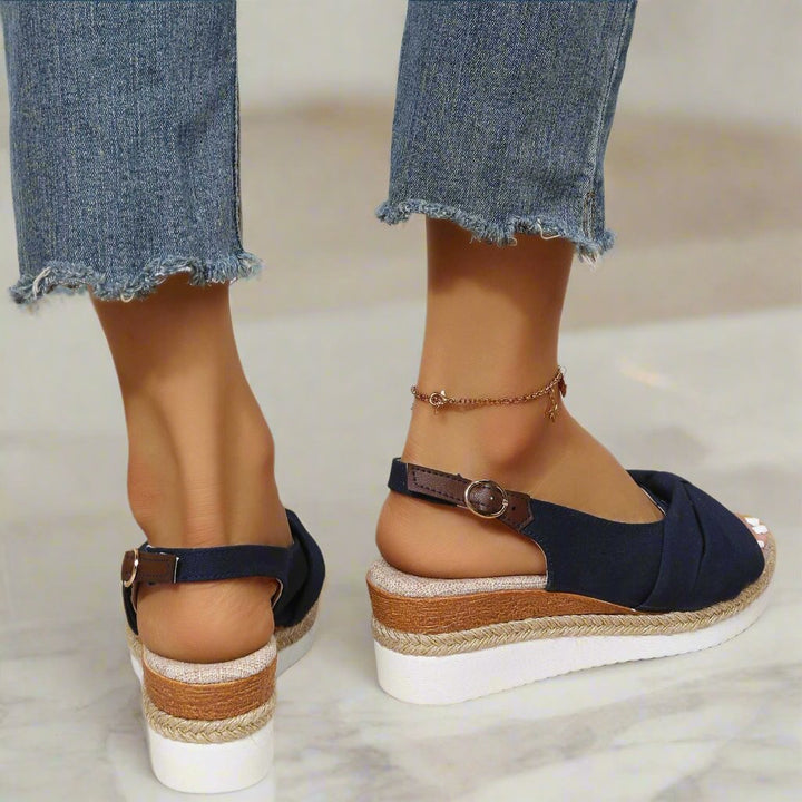 TIANA | ELEGANT BOWNOT LIGHTWEIGHT PLATFORM SANDALS