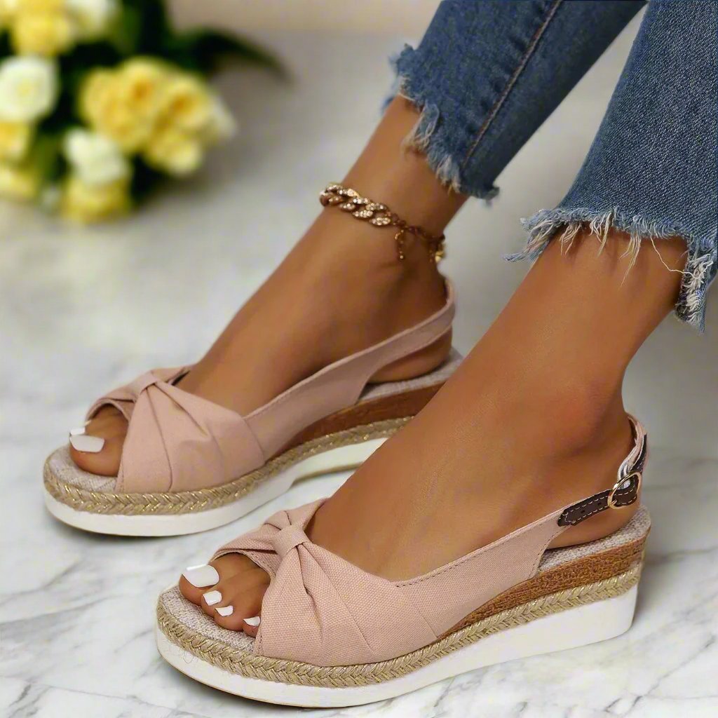 TIANA | ELEGANT BOWNOT LIGHTWEIGHT PLATFORM SANDALS