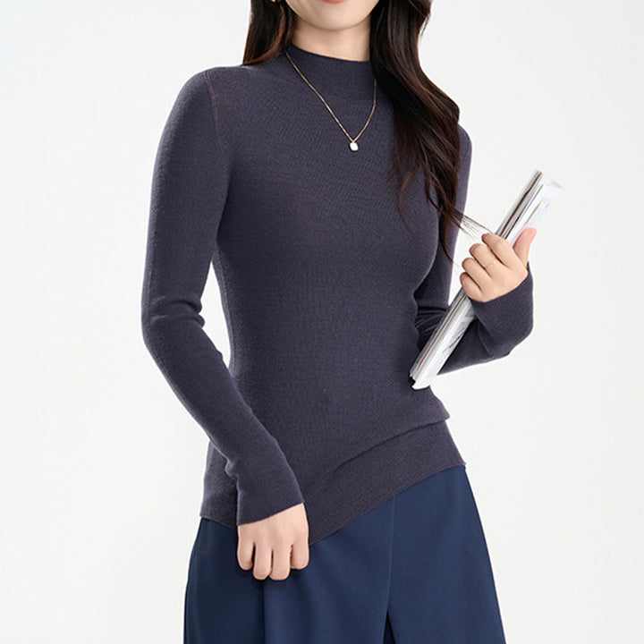 Olivia 100% Merino Wool High-Neck Jumper